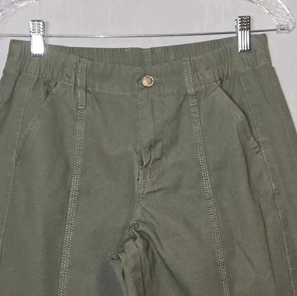 Los Angeles Sixty Six Green Utility High Waisted Cargo Pants W Pockets Sz 5 - Picture 2 of 11